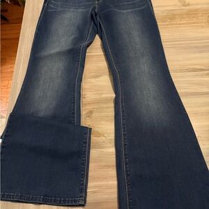 White House Black Market Blue Flare Wide Leg Jeans